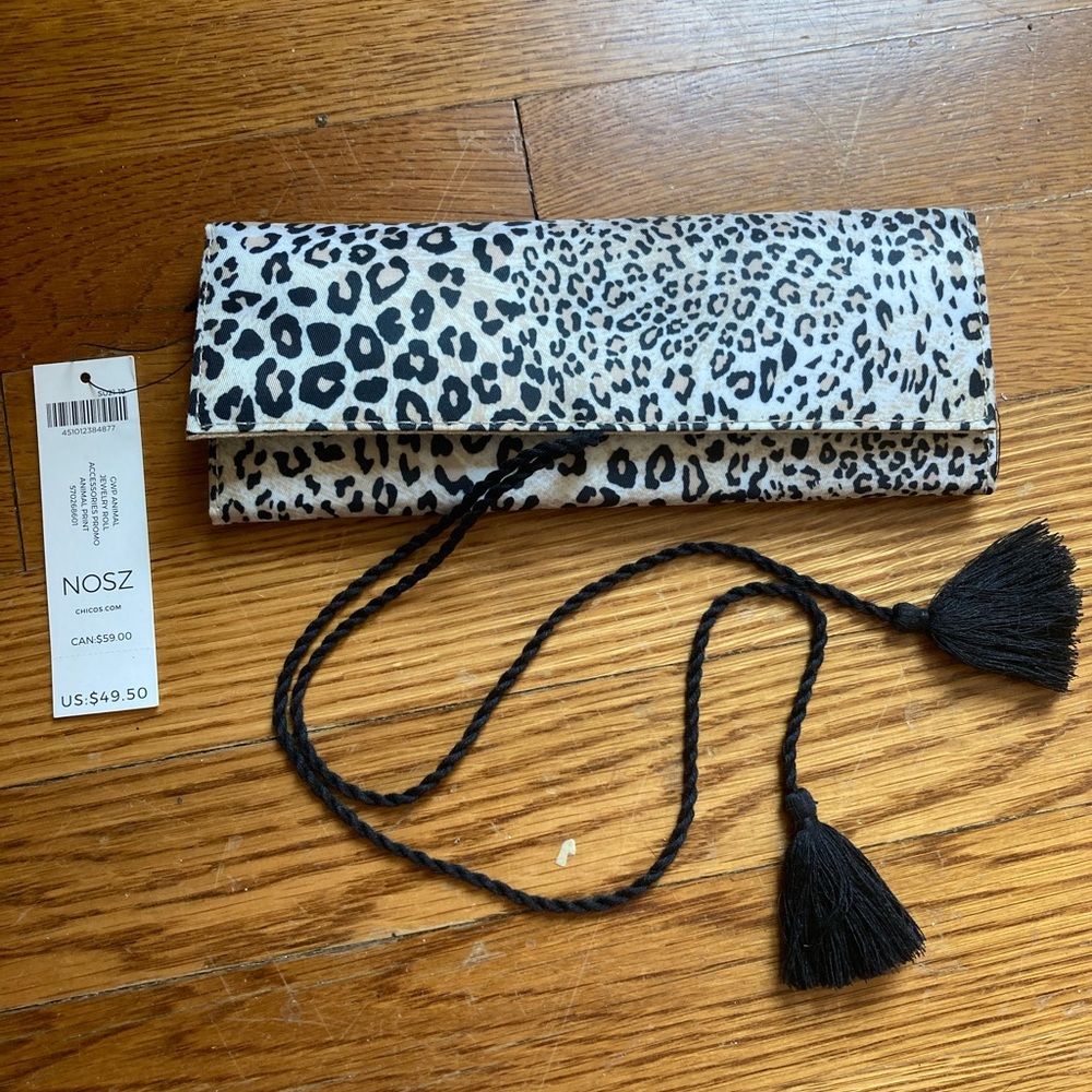 NWT Animal print jewelry travel roll case